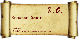 Krauter Ozmin névjegykártya